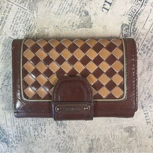 Sharif woven leather  trifold wallet